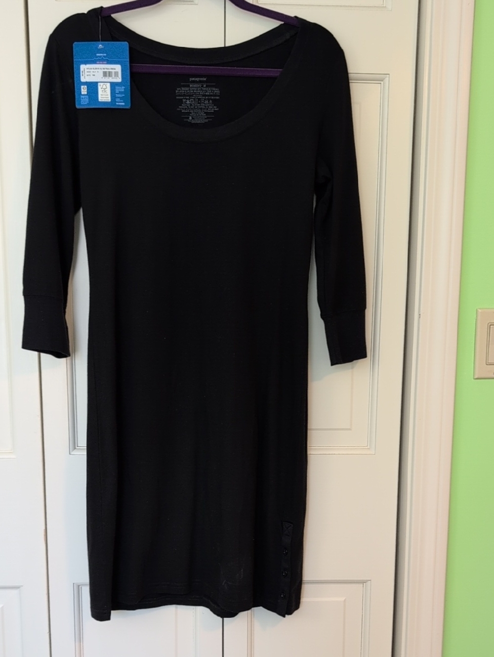 Patagonia Black Long Sleeve Scoop Neck Dress